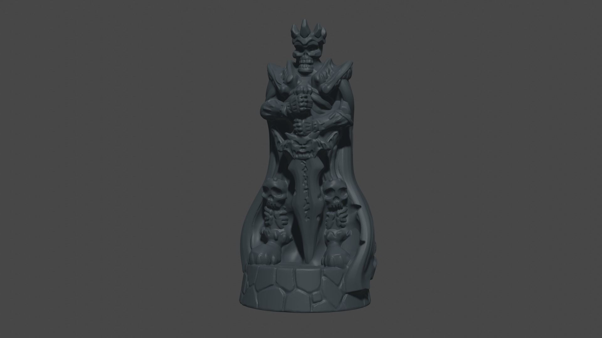 Fantasy undead army chess set  3D print model_4