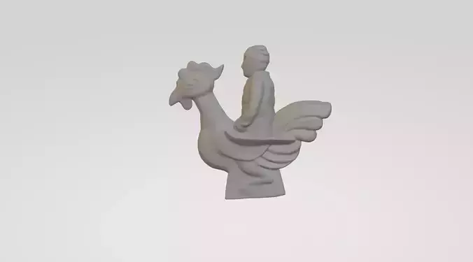 Rooster figurine no 3D print model