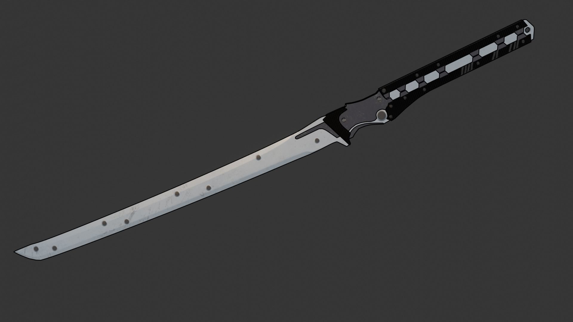 Raiden sword Low-poly 3D model_1