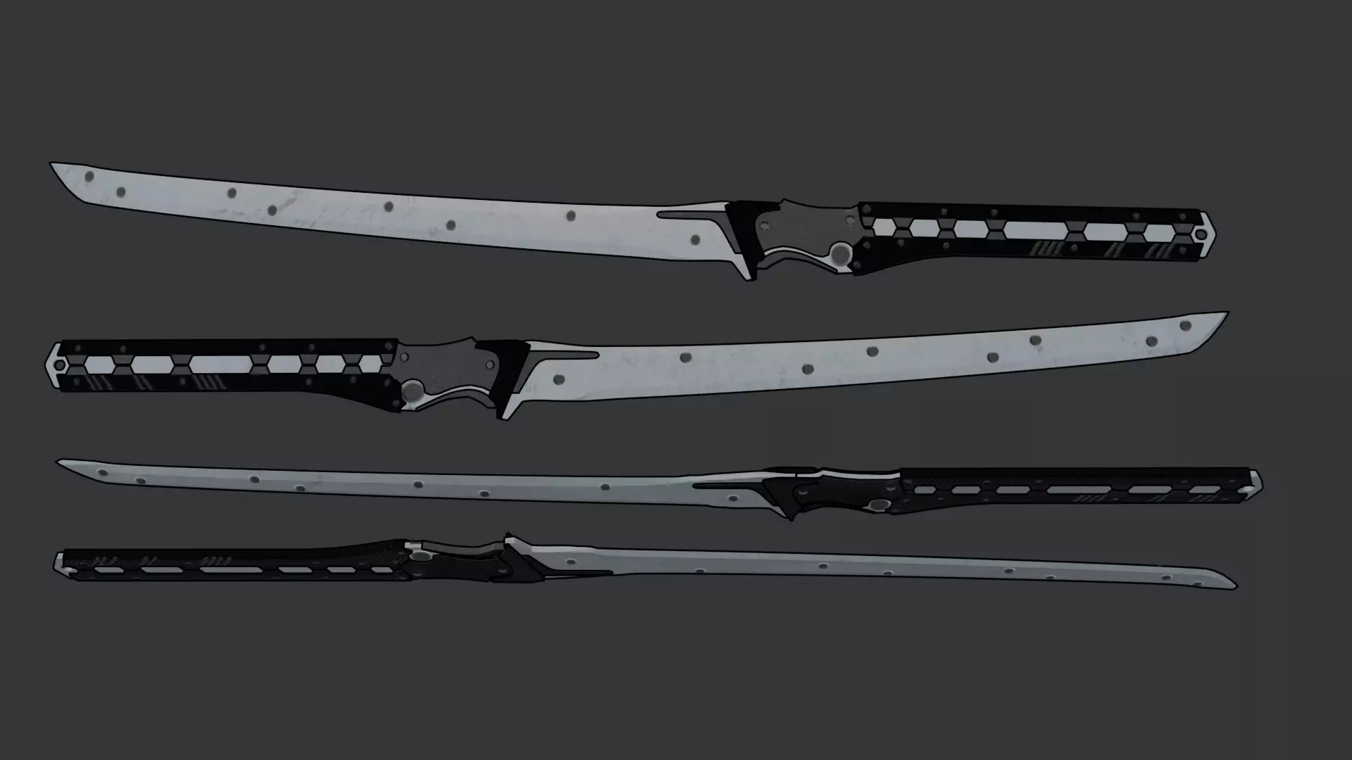 Raiden sword Low-poly 3D model_0