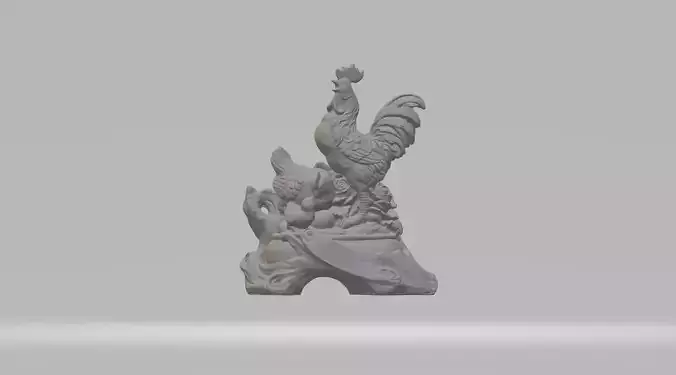 Hen Cock Chick 3D print model