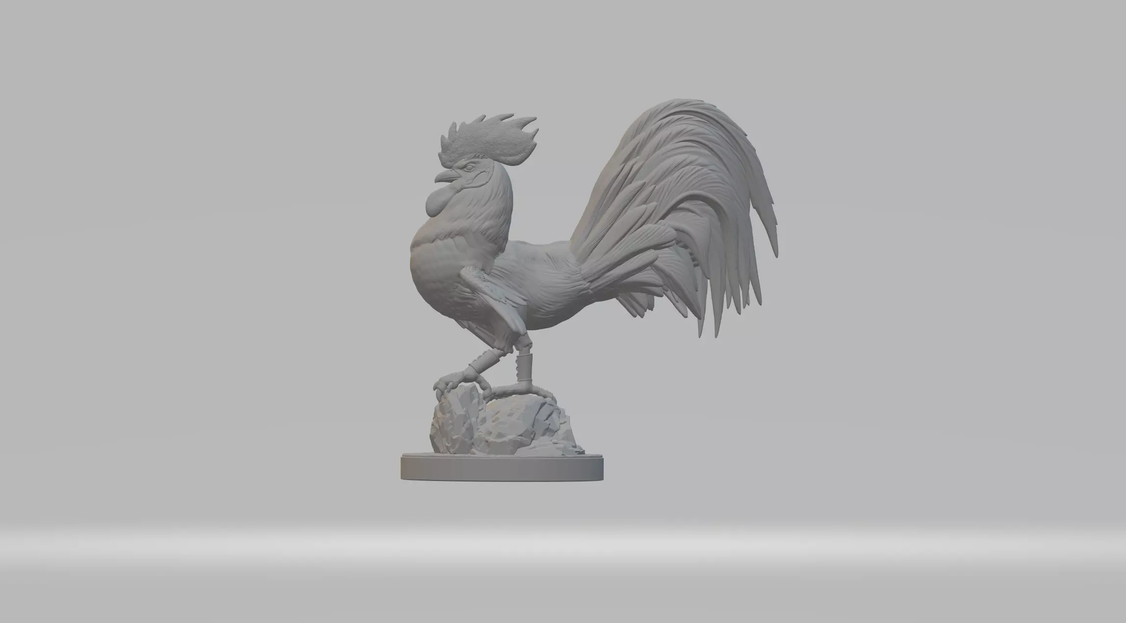 Rooster statue of 3D print model