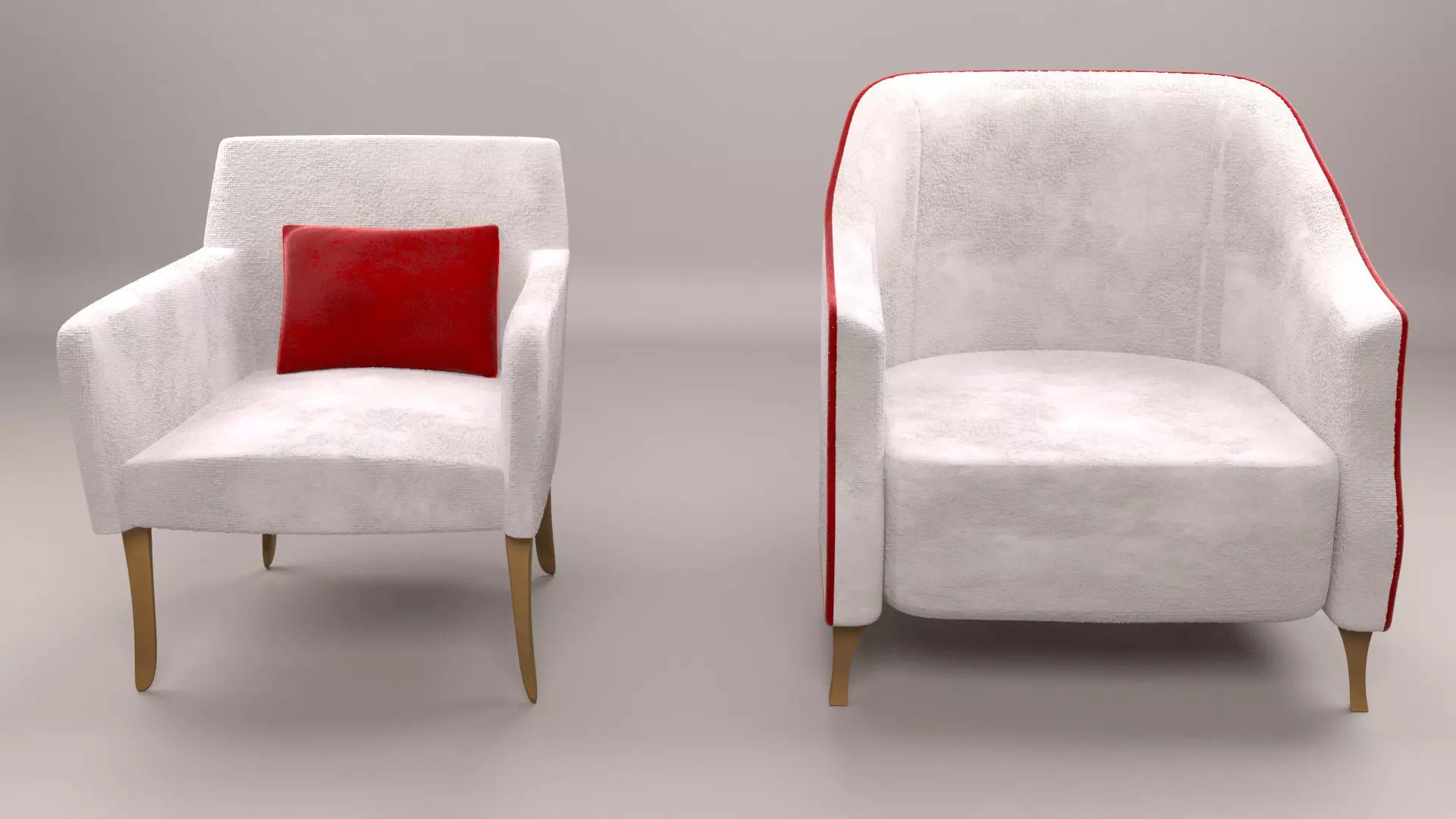 Chair two armchairs with cushion Free 3D model