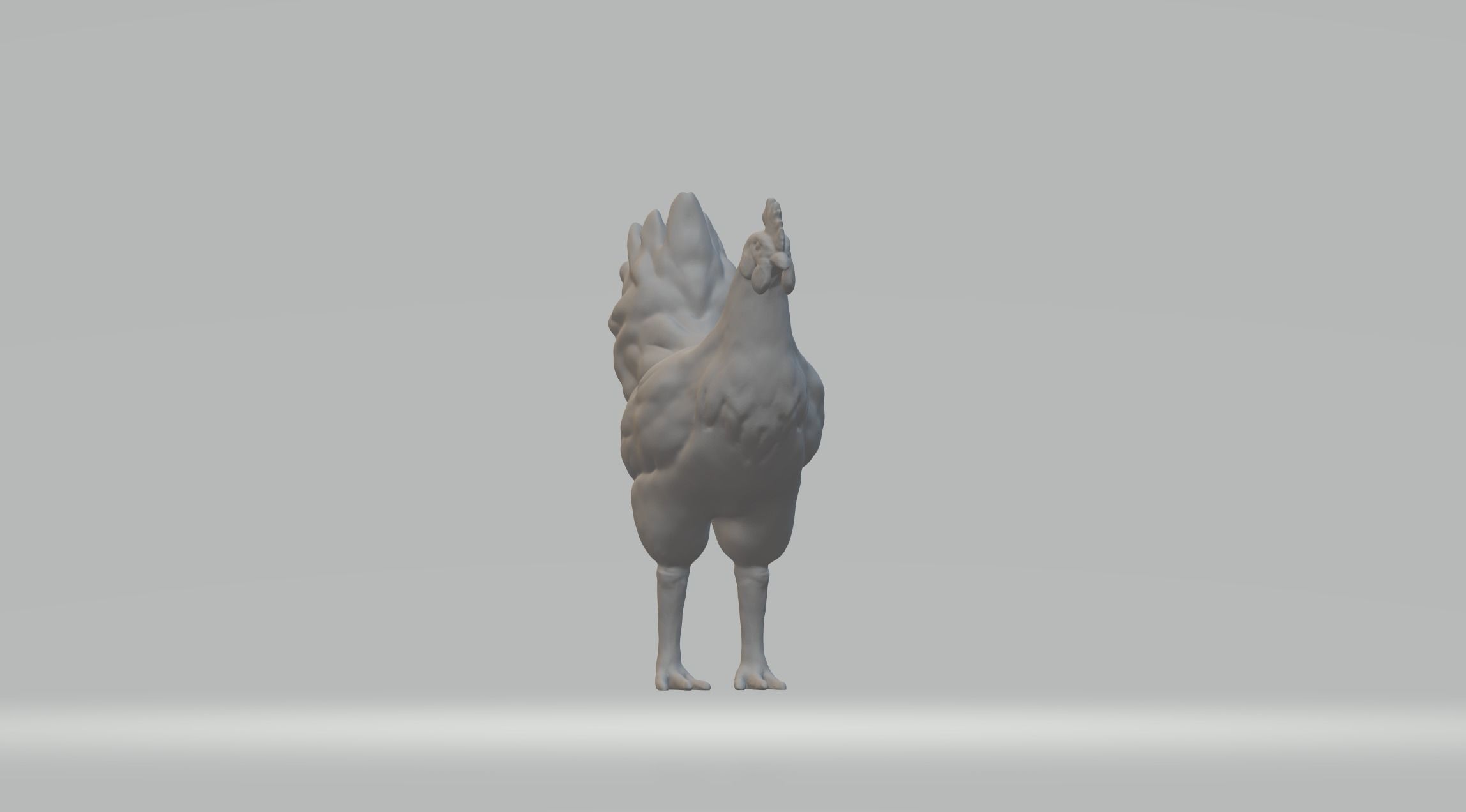 Hen Sculpture 3D print model_4