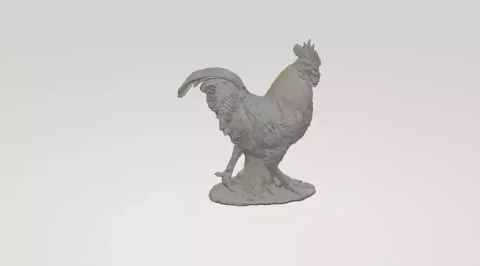 Rooster statue of 3D print model