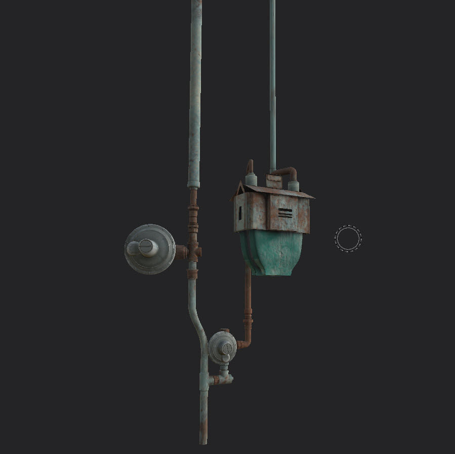 Gas Meters Low-poly 3D model_4