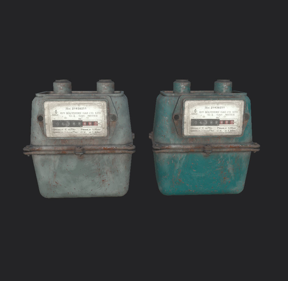 Gas Meters Low-poly 3D model_2