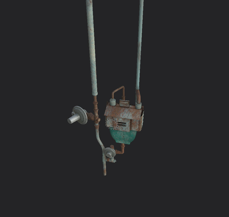Gas Meters Low-poly 3D model_6