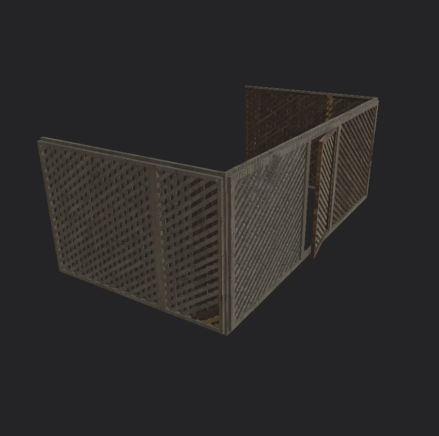 Grills and fences Low-poly 3D model_35