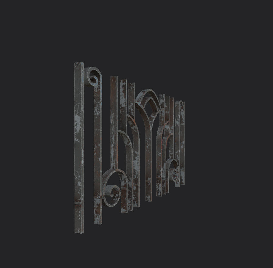 Grills and fences Low-poly 3D model_4