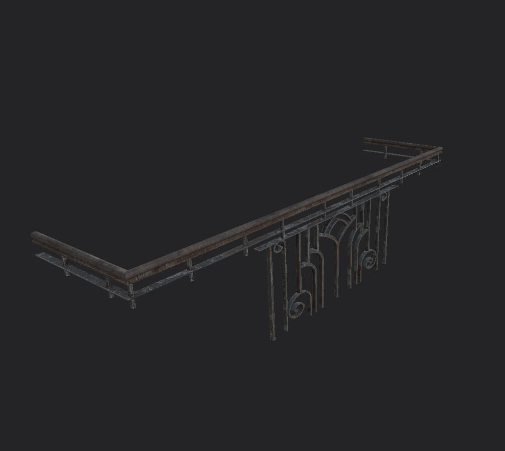 Grills and fences Low-poly 3D model_16