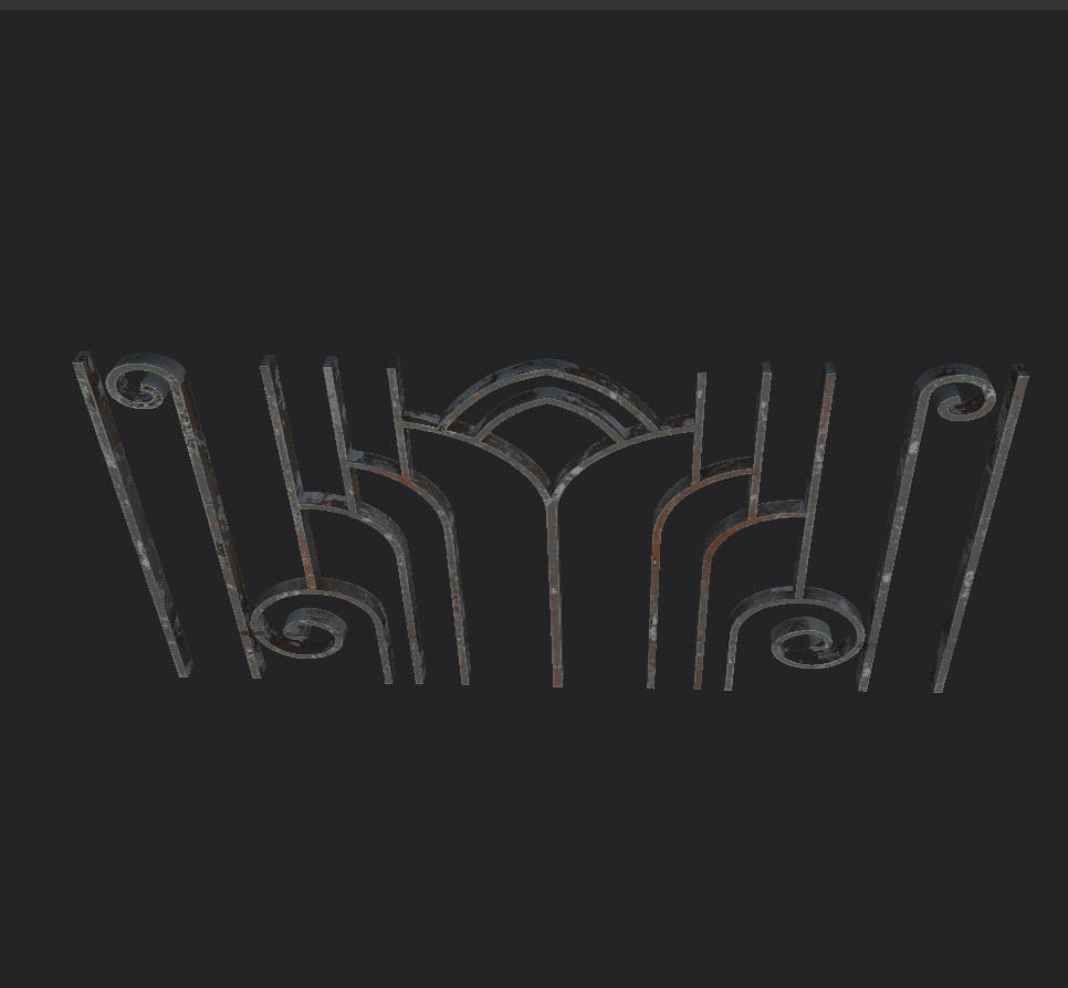 Grills and fences Low-poly 3D model_6