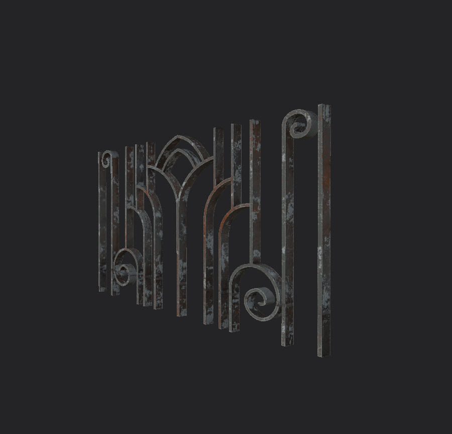 Grills and fences Low-poly 3D model_5