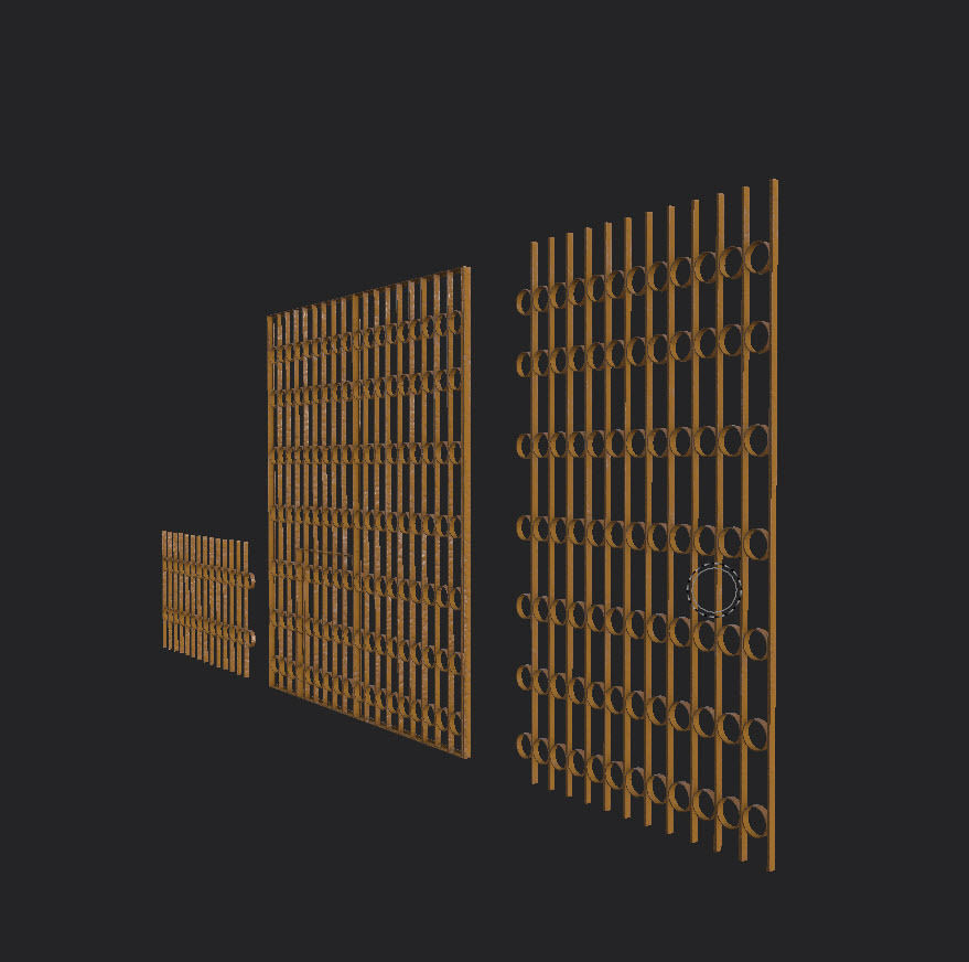 Grills and fences Low-poly 3D model_20