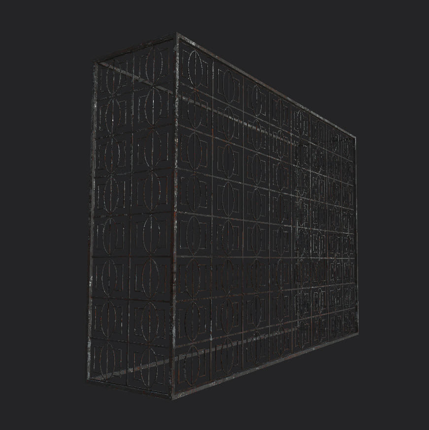 Grills and fences Low-poly 3D model_13