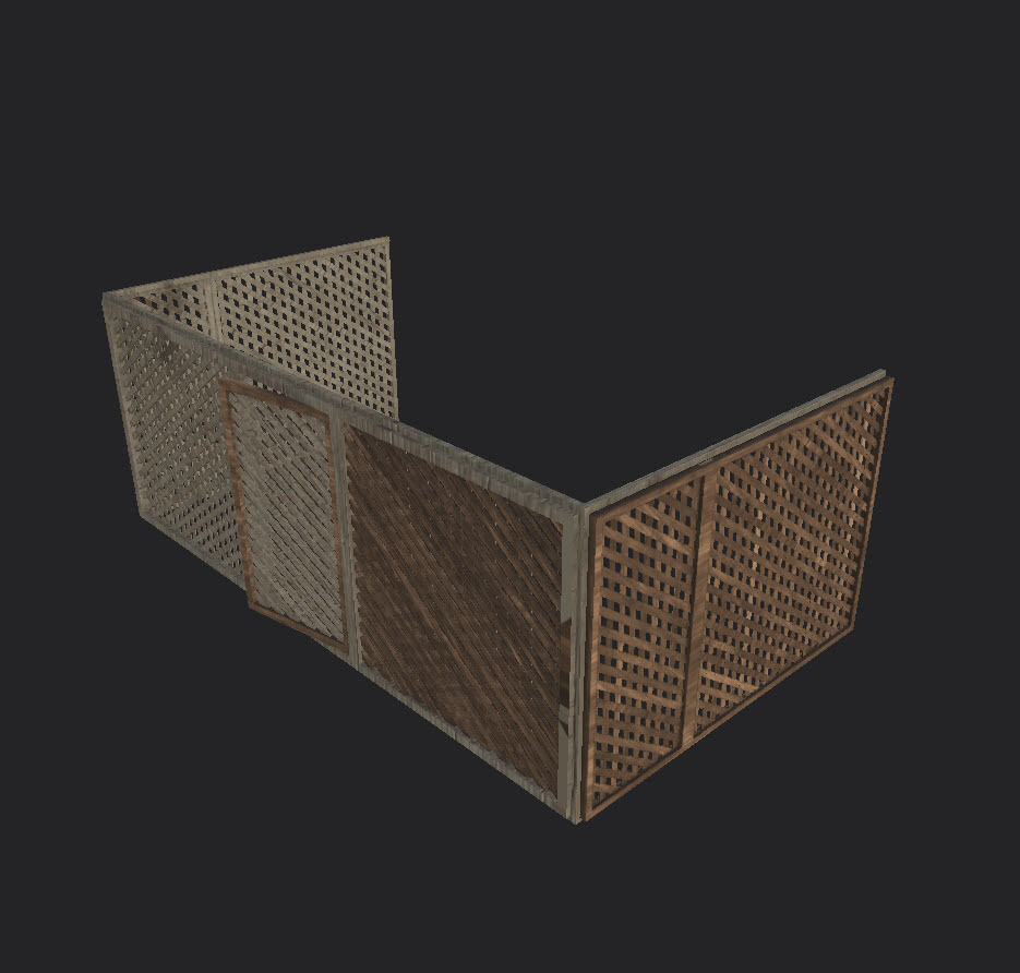 Grills and fences Low-poly 3D model_37