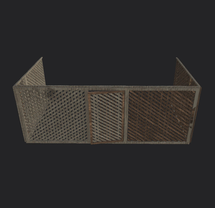 Grills and fences Low-poly 3D model_36