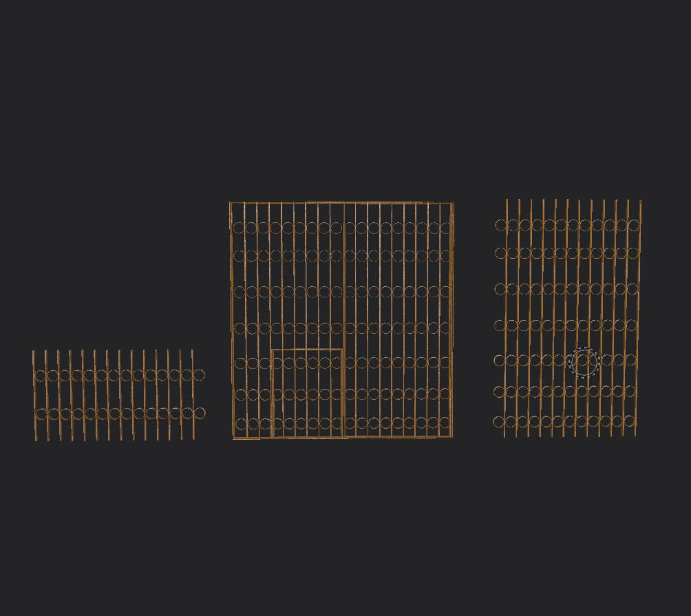 Grills and fences Low-poly 3D model_21