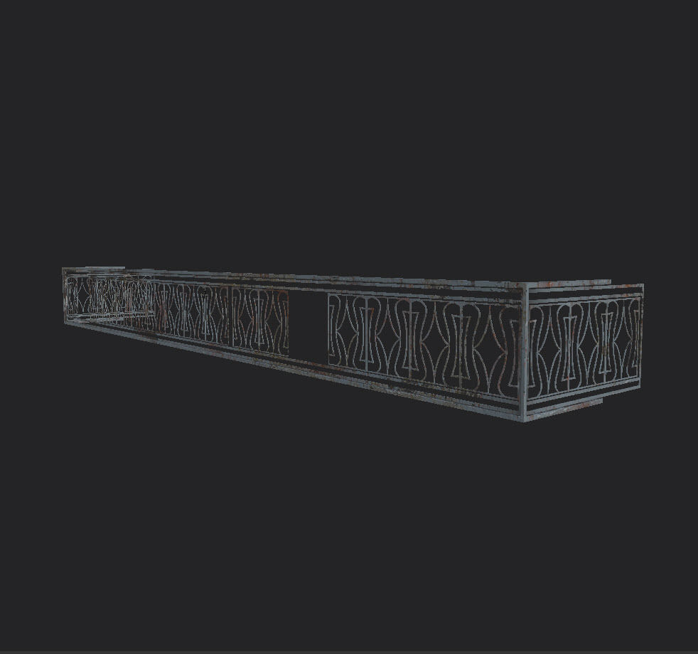 Grills and fences Low-poly 3D model_33