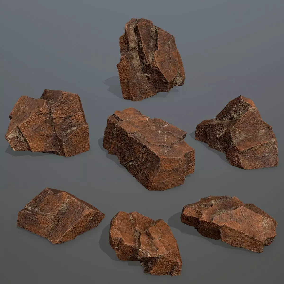 Rock Set 8 Low-poly 3D model_0