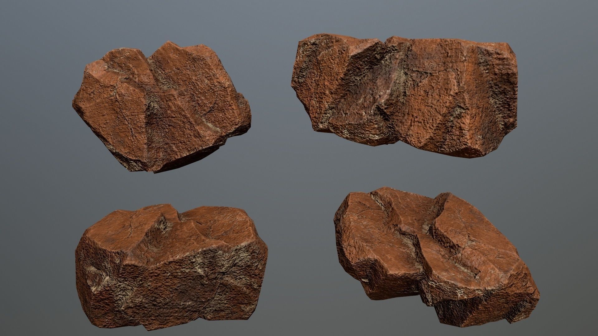 Rock Set 8 Low-poly 3D model_6