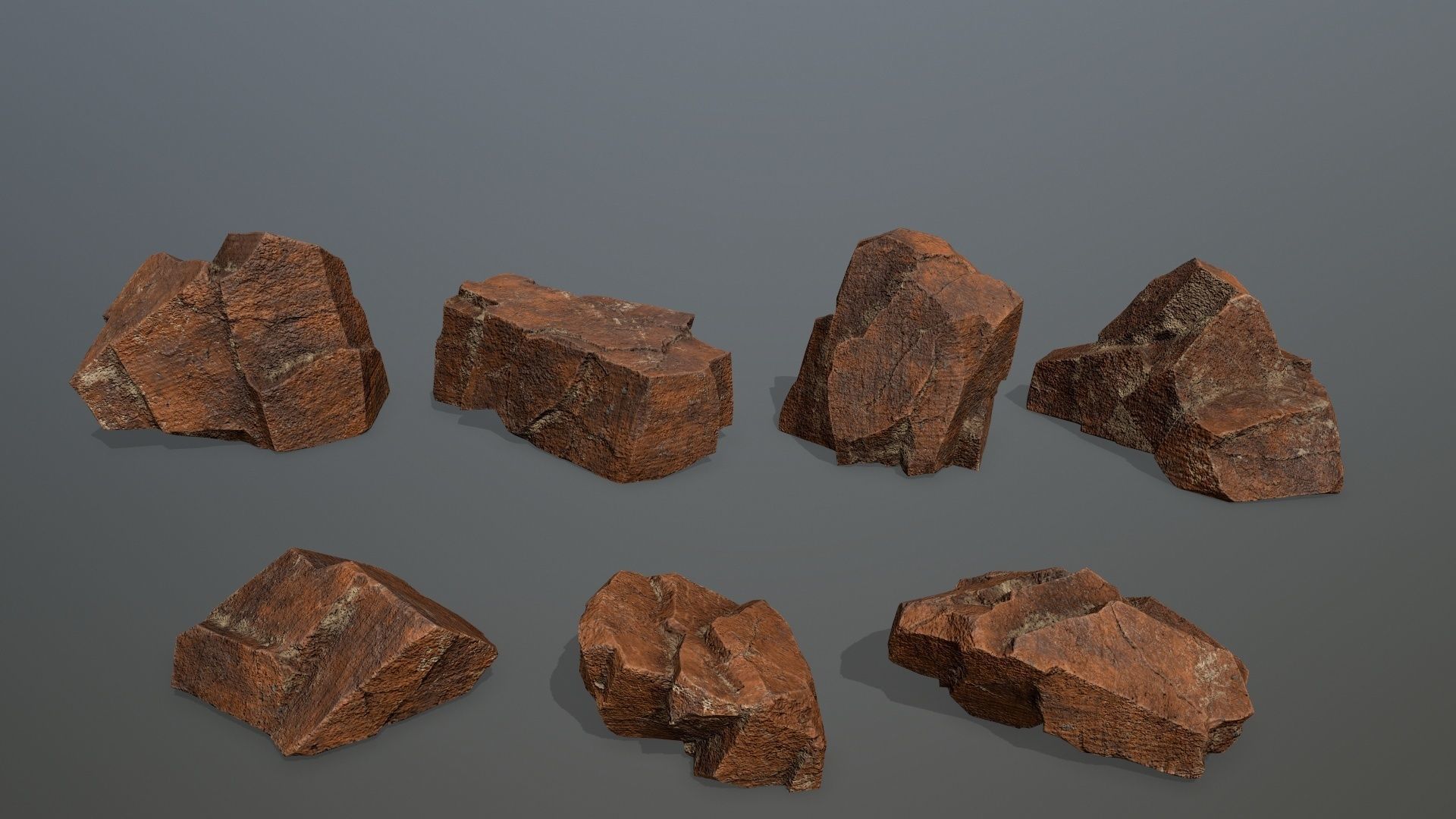 Rock Set 8 Low-poly 3D model_1