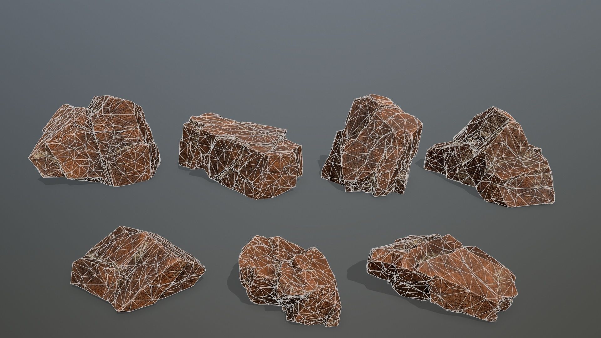 Rock Set 8 Low-poly 3D model_16