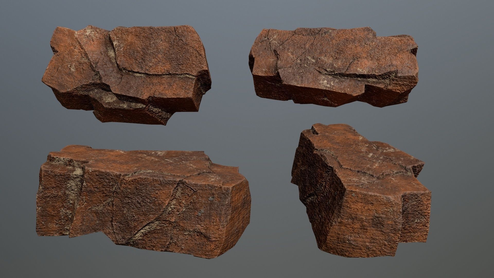 Rock Set 8 Low-poly 3D model_2