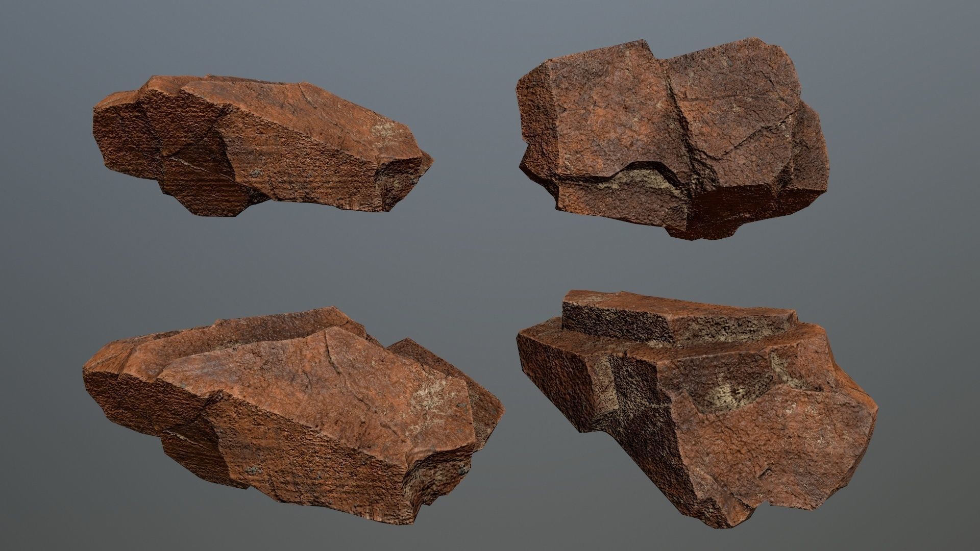 Rock Set 8 Low-poly 3D model_7