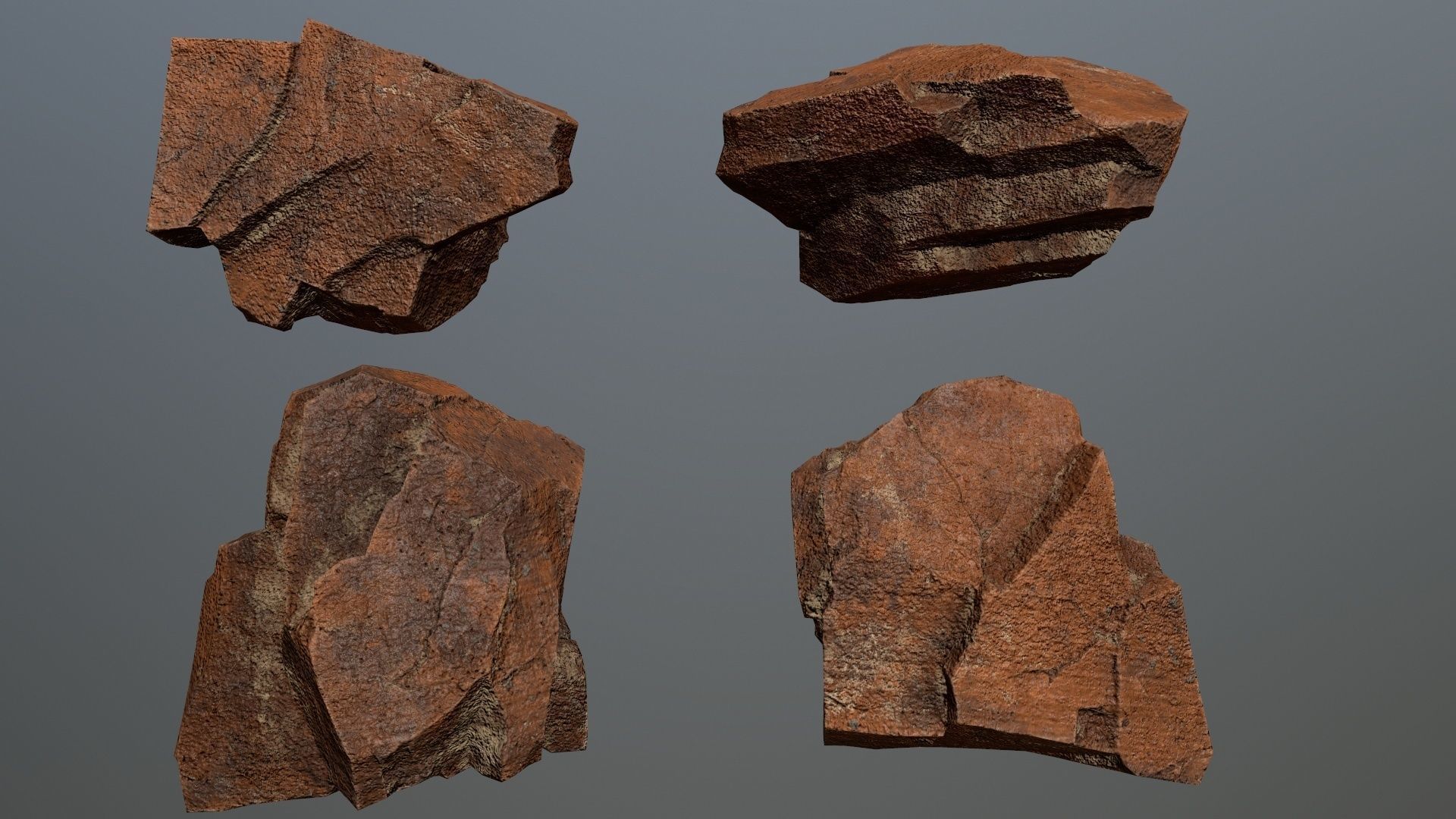 Rock Set 8 Low-poly 3D model_3