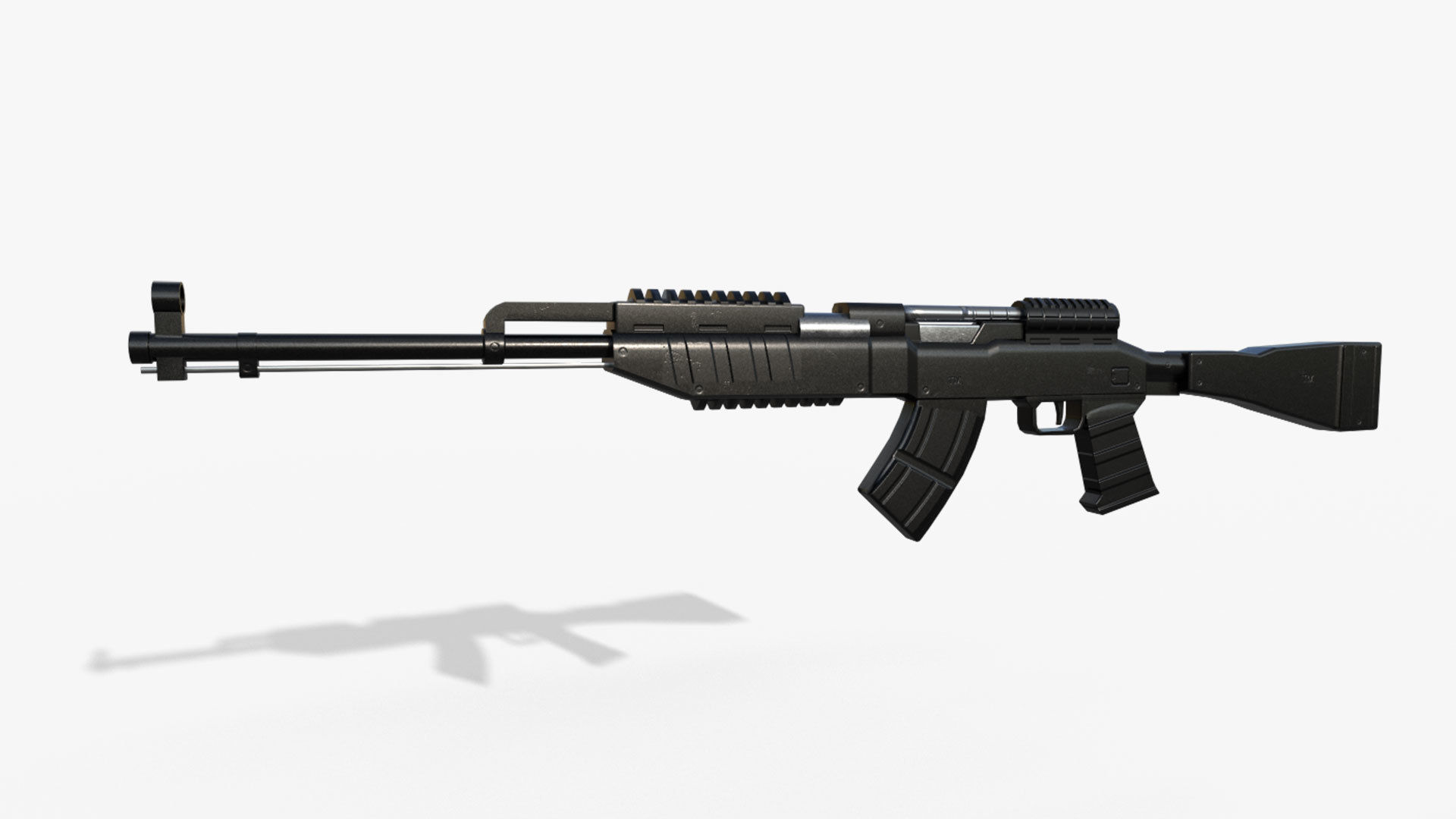SKS Rifle  Low-poly 3D model_2