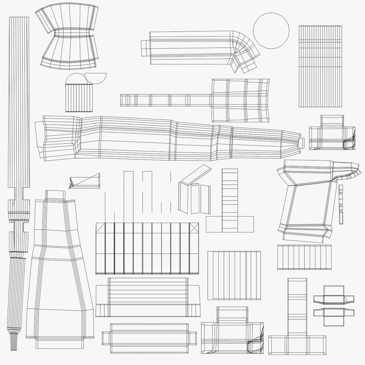 SKS Rifle  Low-poly 3D model_7