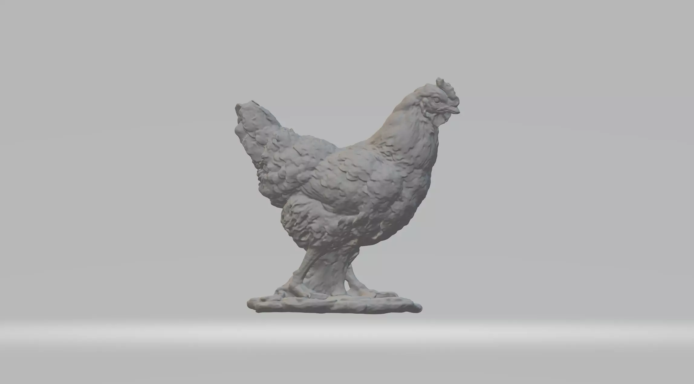 Hen Sculpture 3D print model