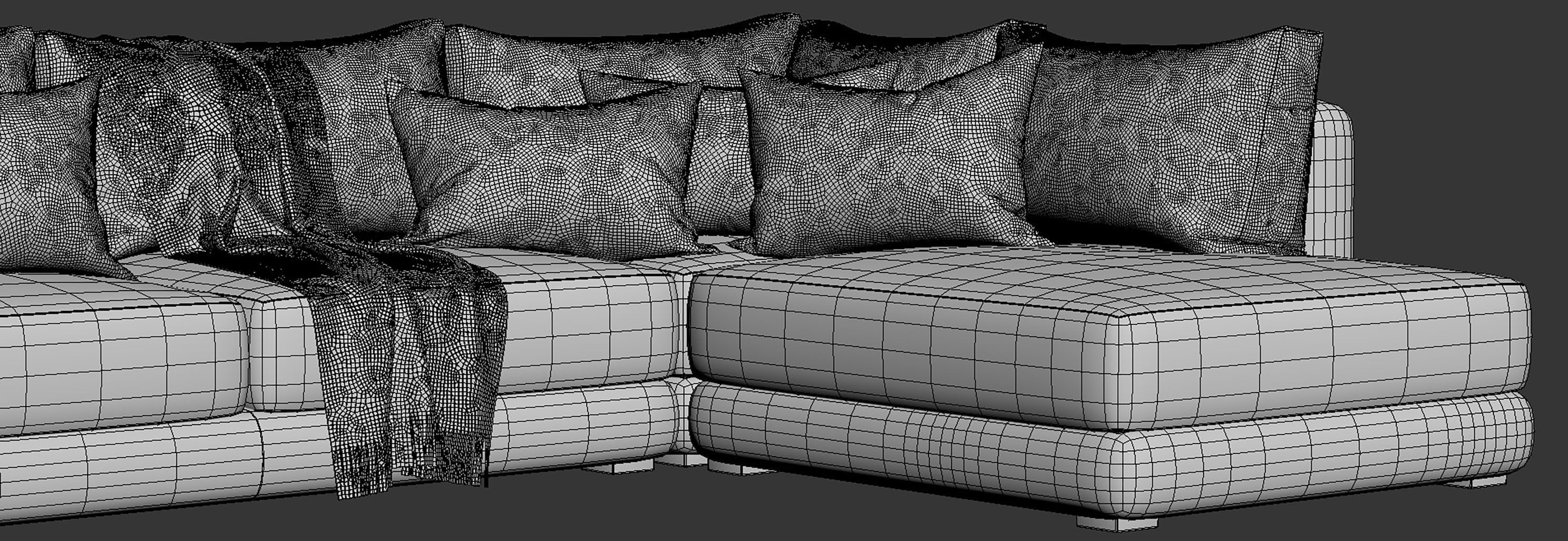 BLAKE LARGE OPEN END CORNER SOFA By Loom Loft 3D model_9