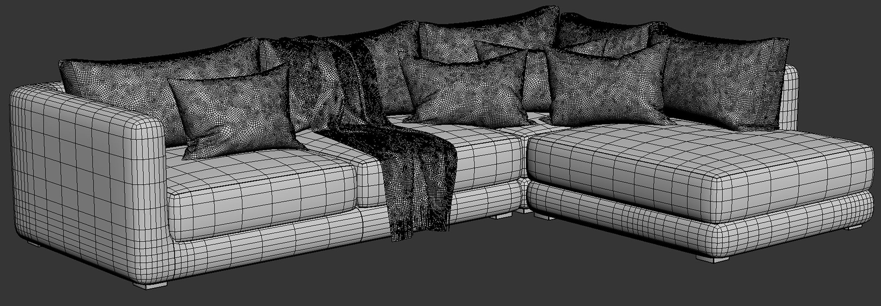 BLAKE LARGE OPEN END CORNER SOFA By Loom Loft 3D model_8