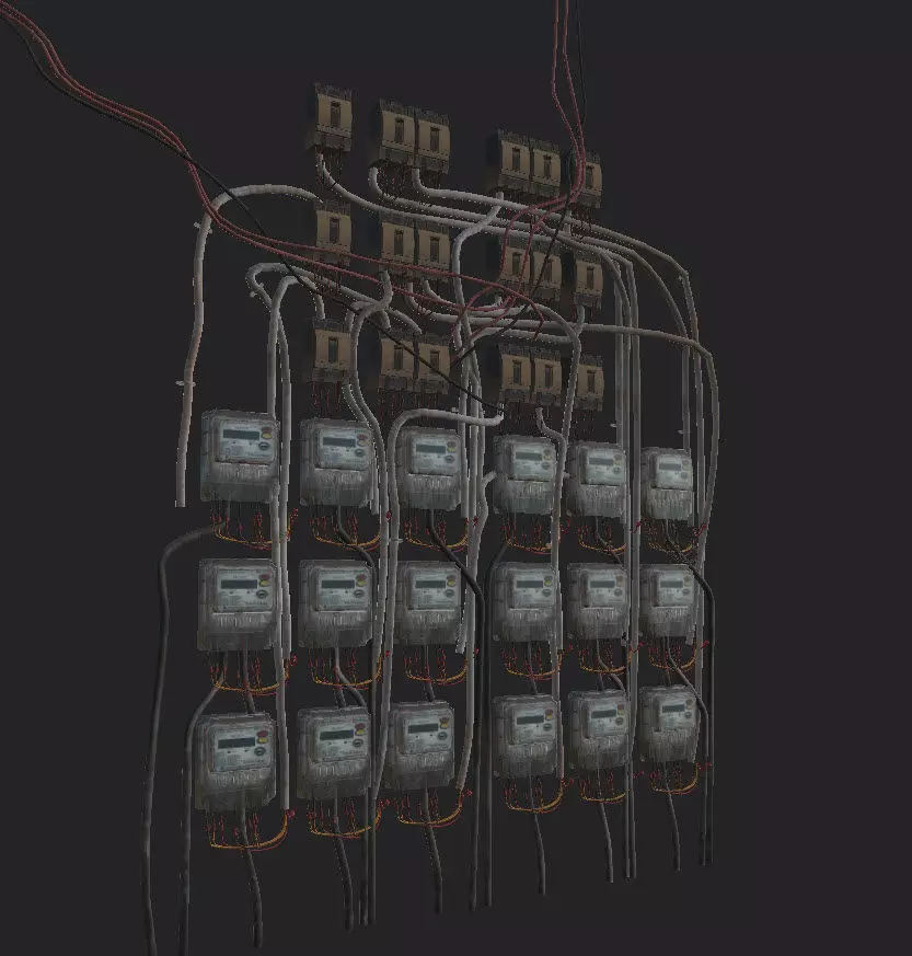 Electronic meter  Switch Low-poly 3D model_0