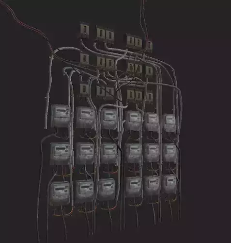 Electronic meter  Switch Low-poly 3D model