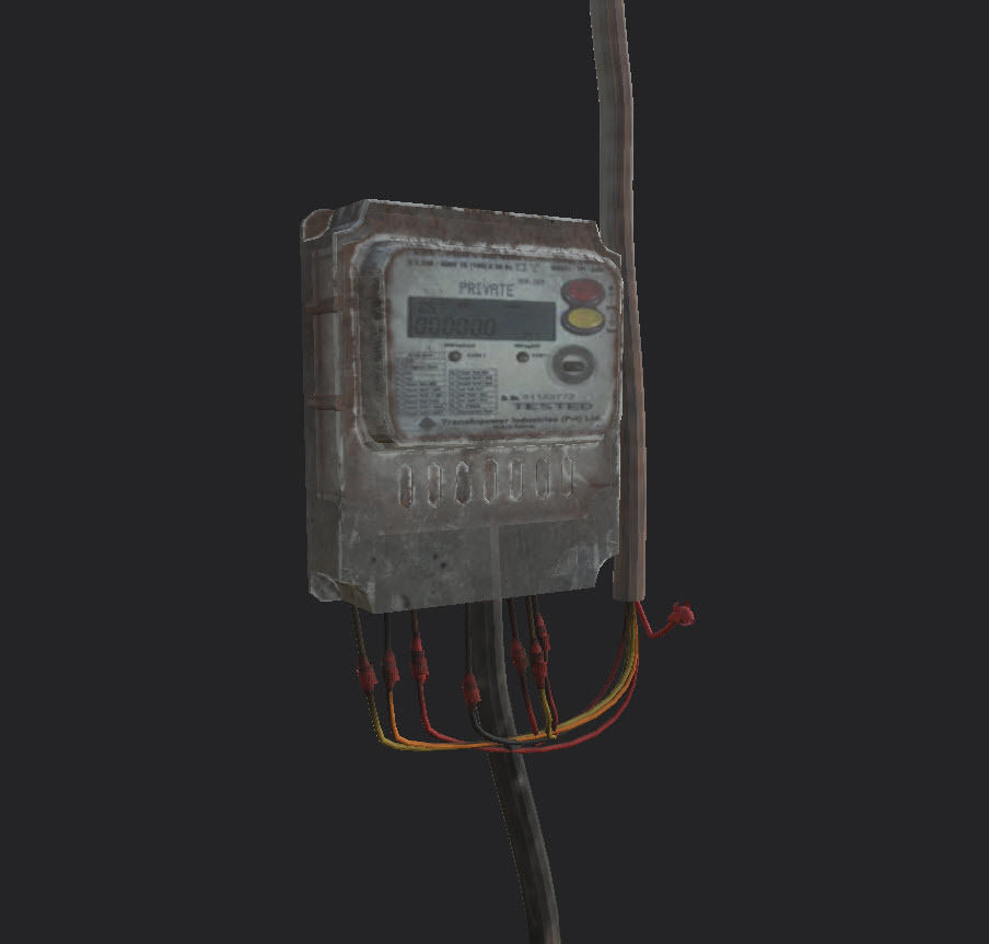 Electronic meter  Switch Low-poly 3D model_3