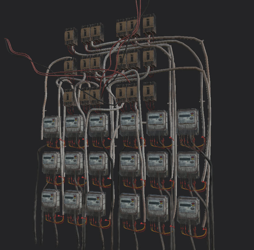 Electronic meter  Switch Low-poly 3D model_2