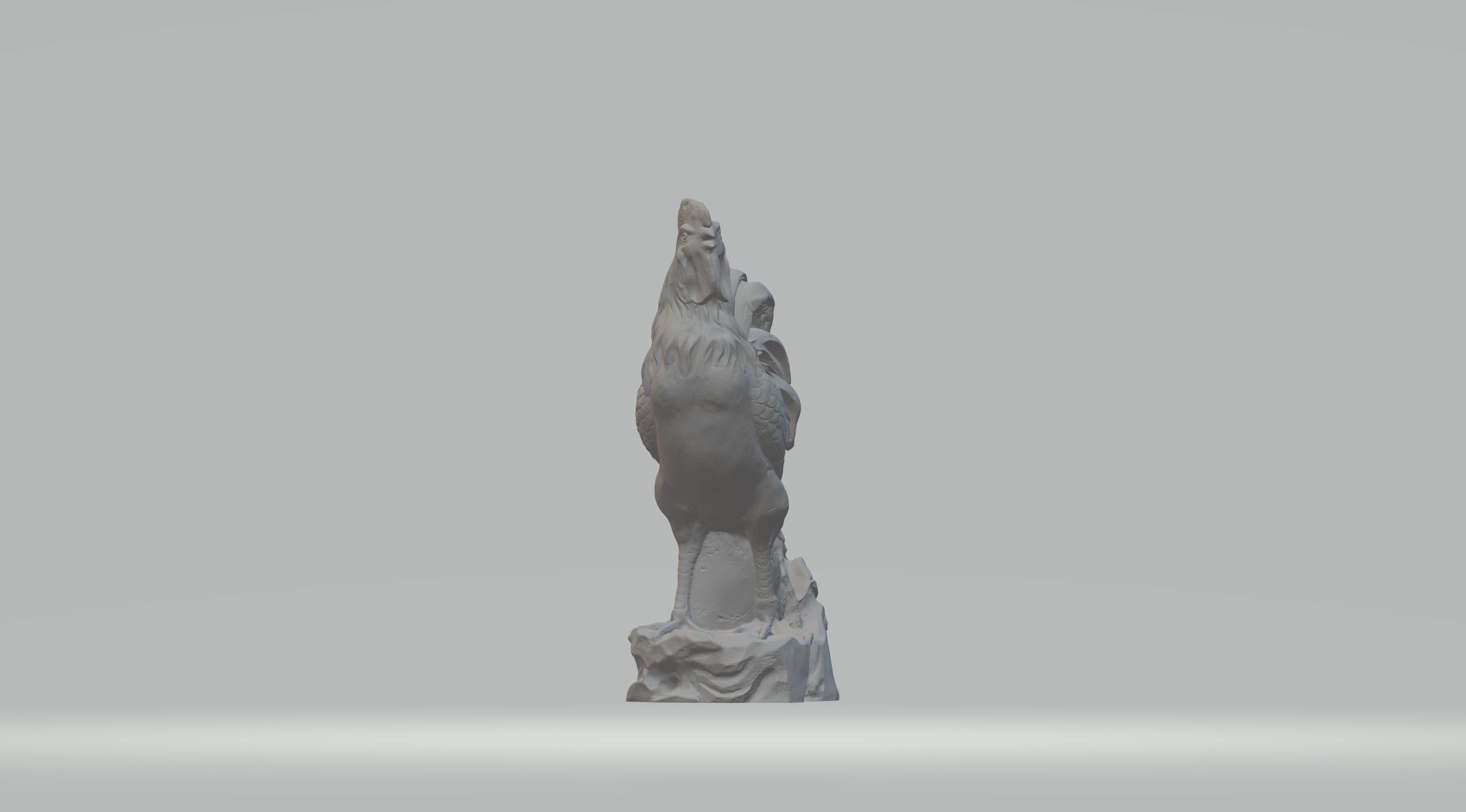 Rooster statue of angel 3D print model_4