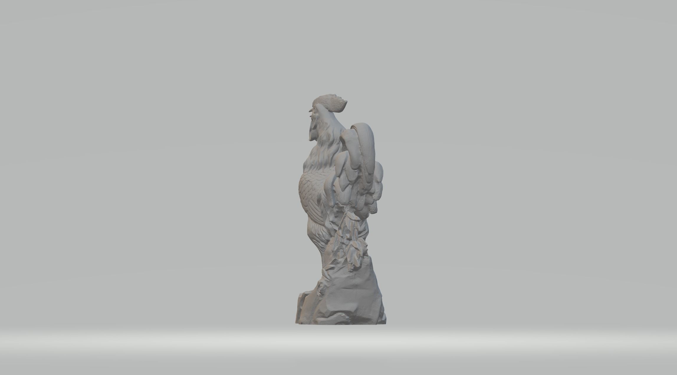 Rooster statue of angel 3D print model_1