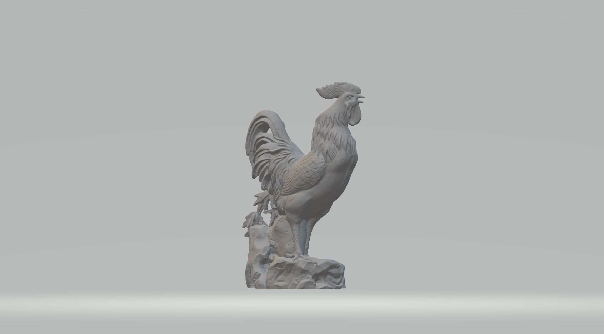 Rooster statue of angel 3D print model_3