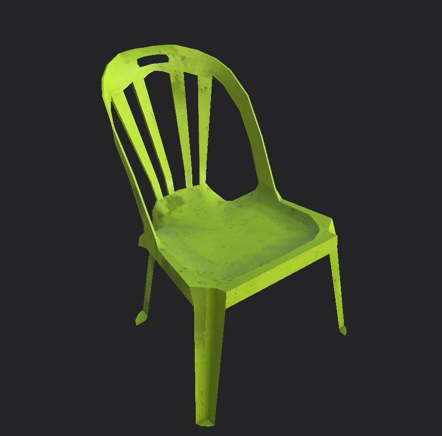 Plastic Chairs and table by zambeel studios Free low-poly 3D model_2