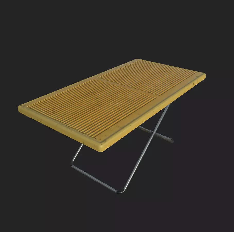 Plastic Chairs and table by zambeel studios Free low-poly 3D model_0