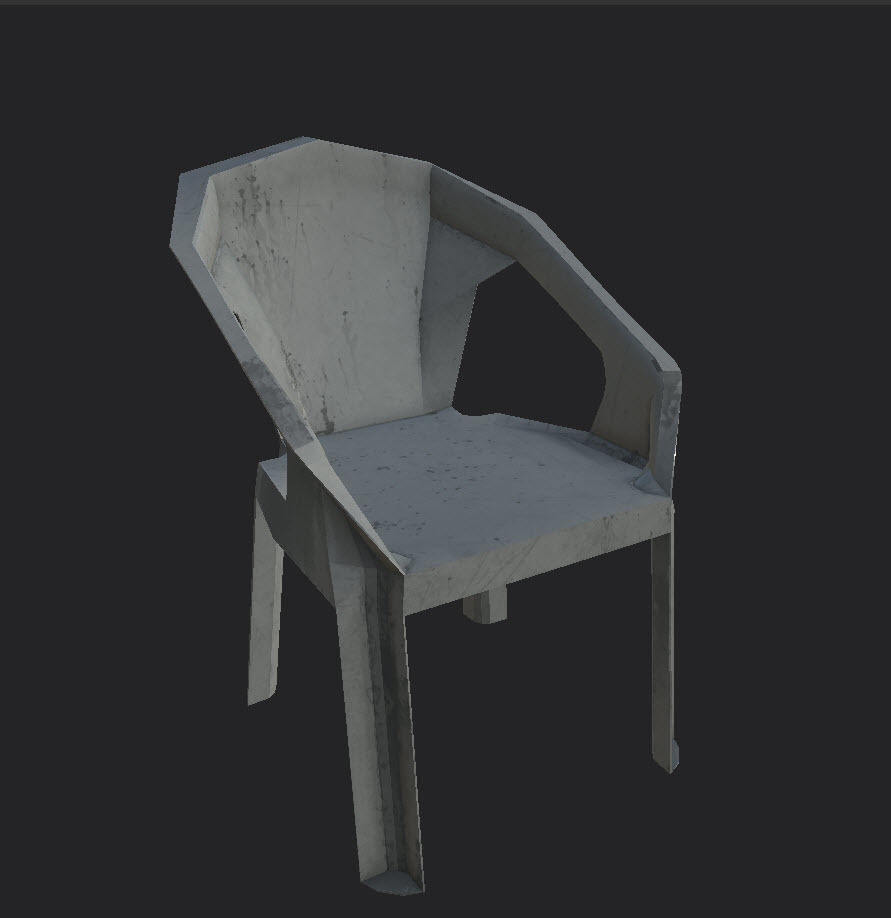Plastic Chairs and table by zambeel studios Free low-poly 3D model_1