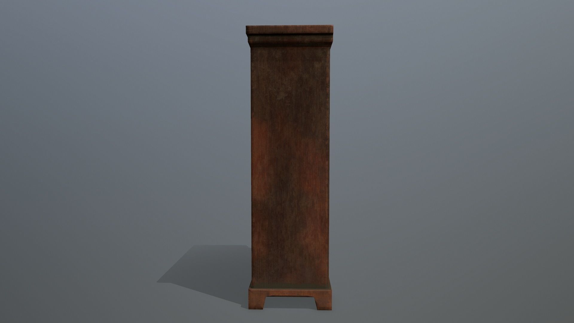 Cabinet 1 tall wooden Low-poly 3D model_4
