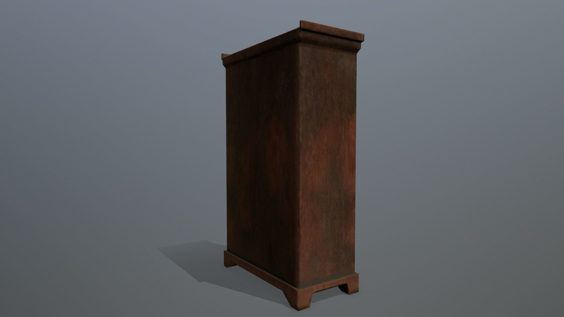 Cabinet 1 tall wooden Low-poly 3D model_7