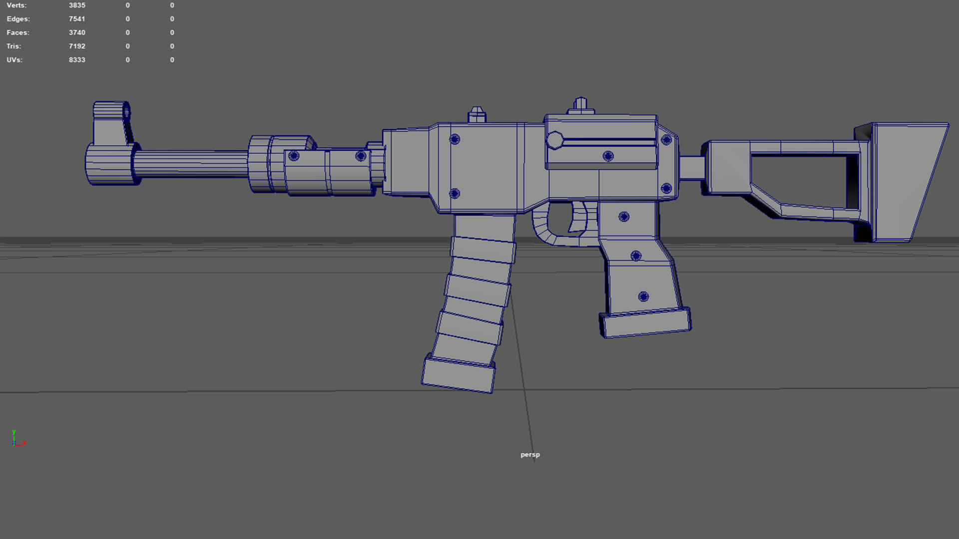 Stylized AK-47 Rifle Low-poly 3D model_6