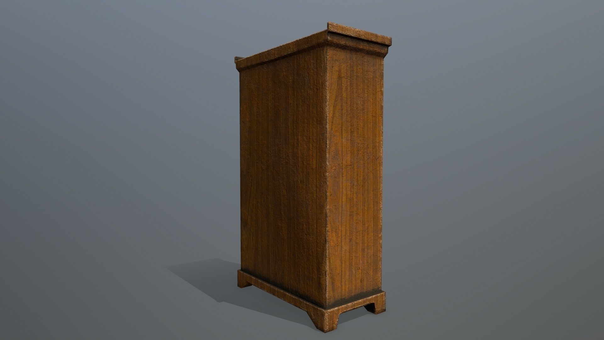 Cabinet 2 wooden wardrobe Low-poly 3D model_7