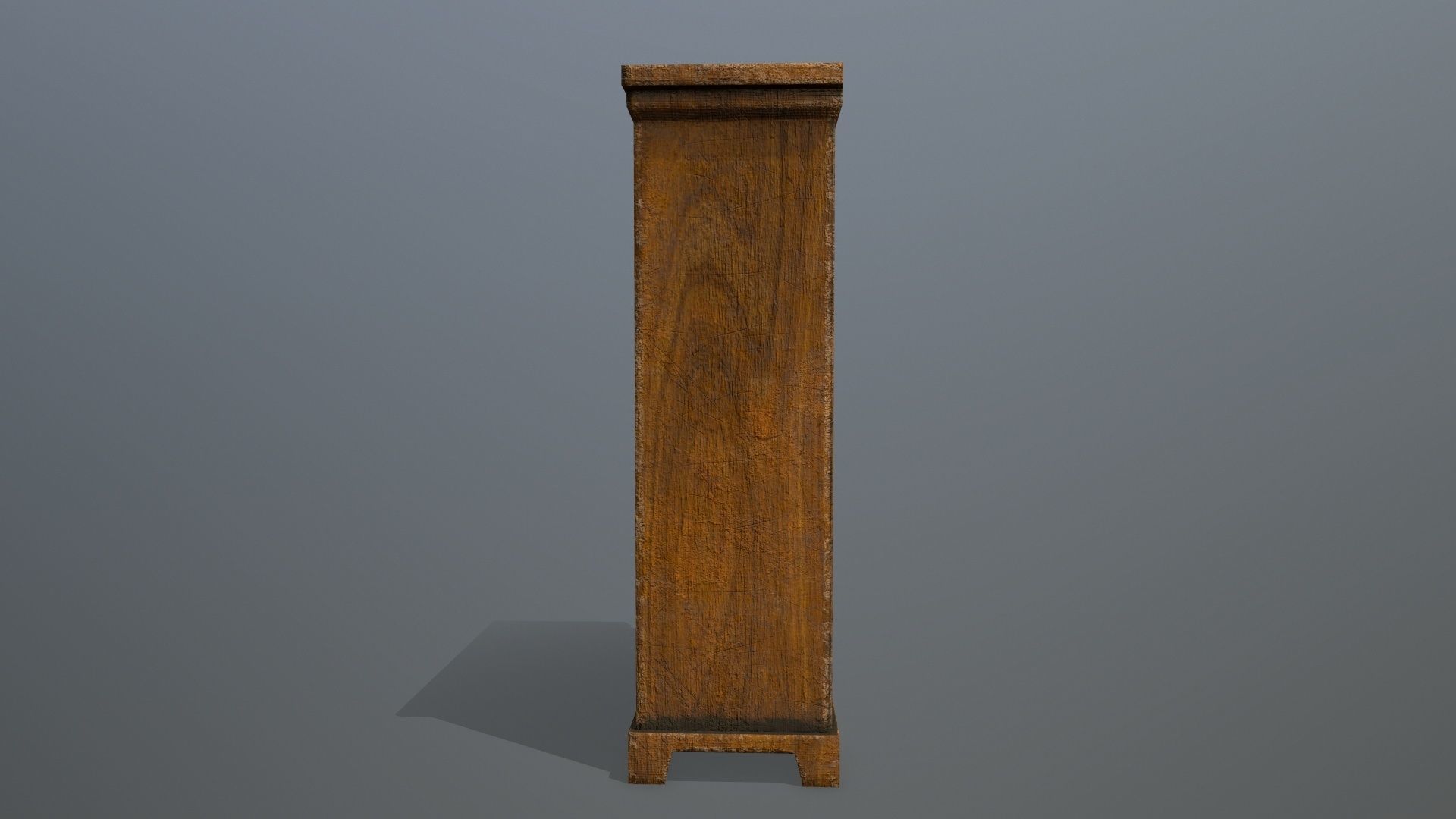 Cabinet 2 wooden wardrobe Low-poly 3D model_4